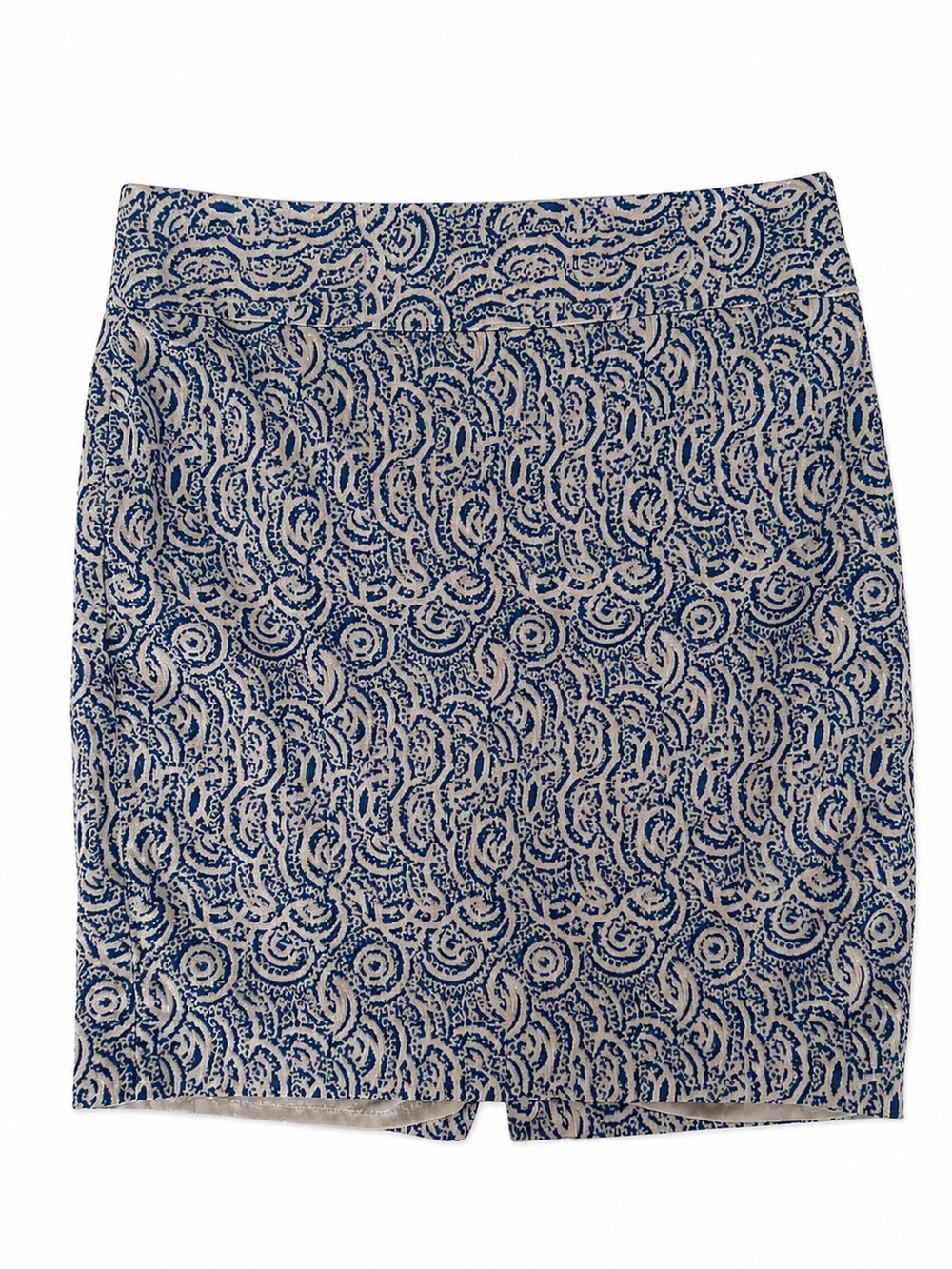 The Limited Navy and Cream Paisley Pencil Skirt Women’s 12 with Side Zipper